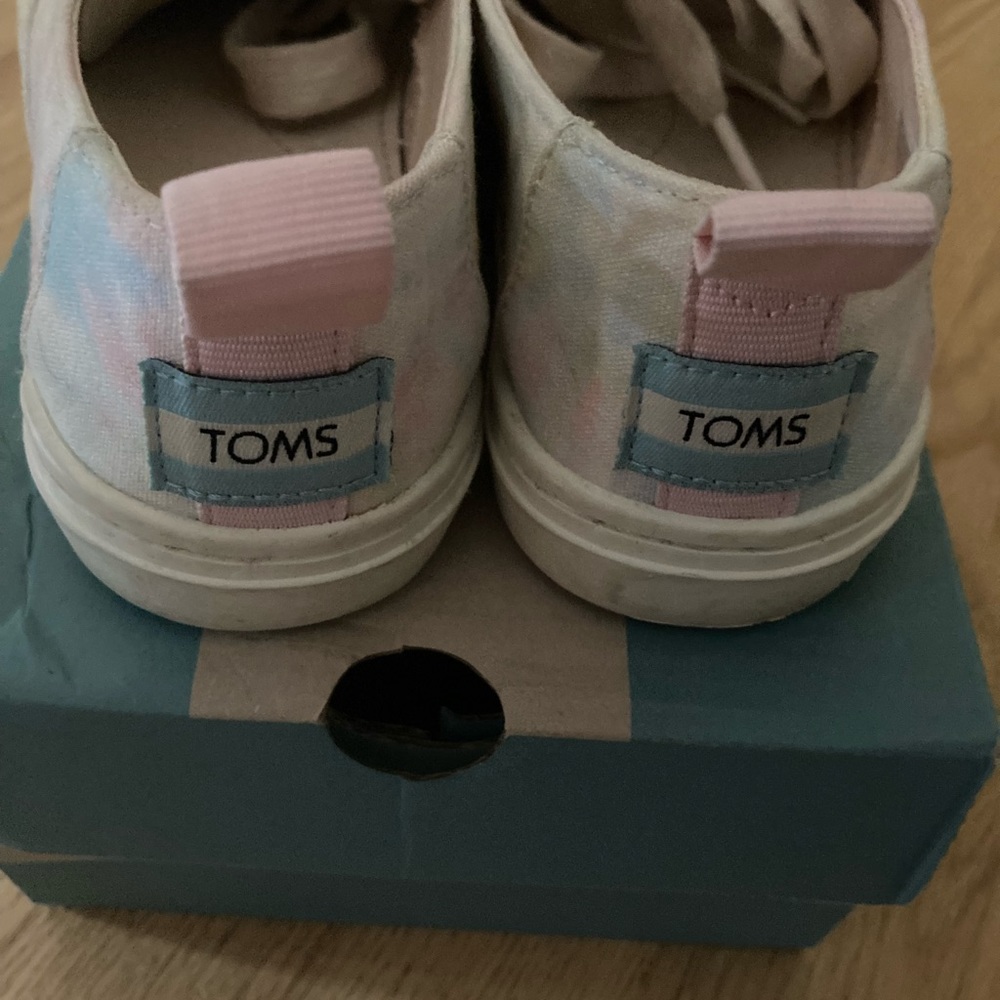 Toms Cordones Cupsole Youth 3 Sneakers Multicolor Canvas Round‎ Toe Lace Up - Picture 3 of 8